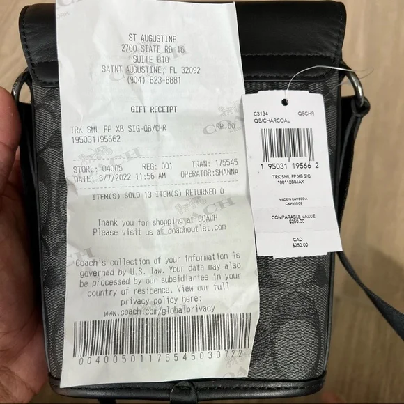 Coach Track Small Flap Crossbody In Signature Canvas - Picture 10 of 10